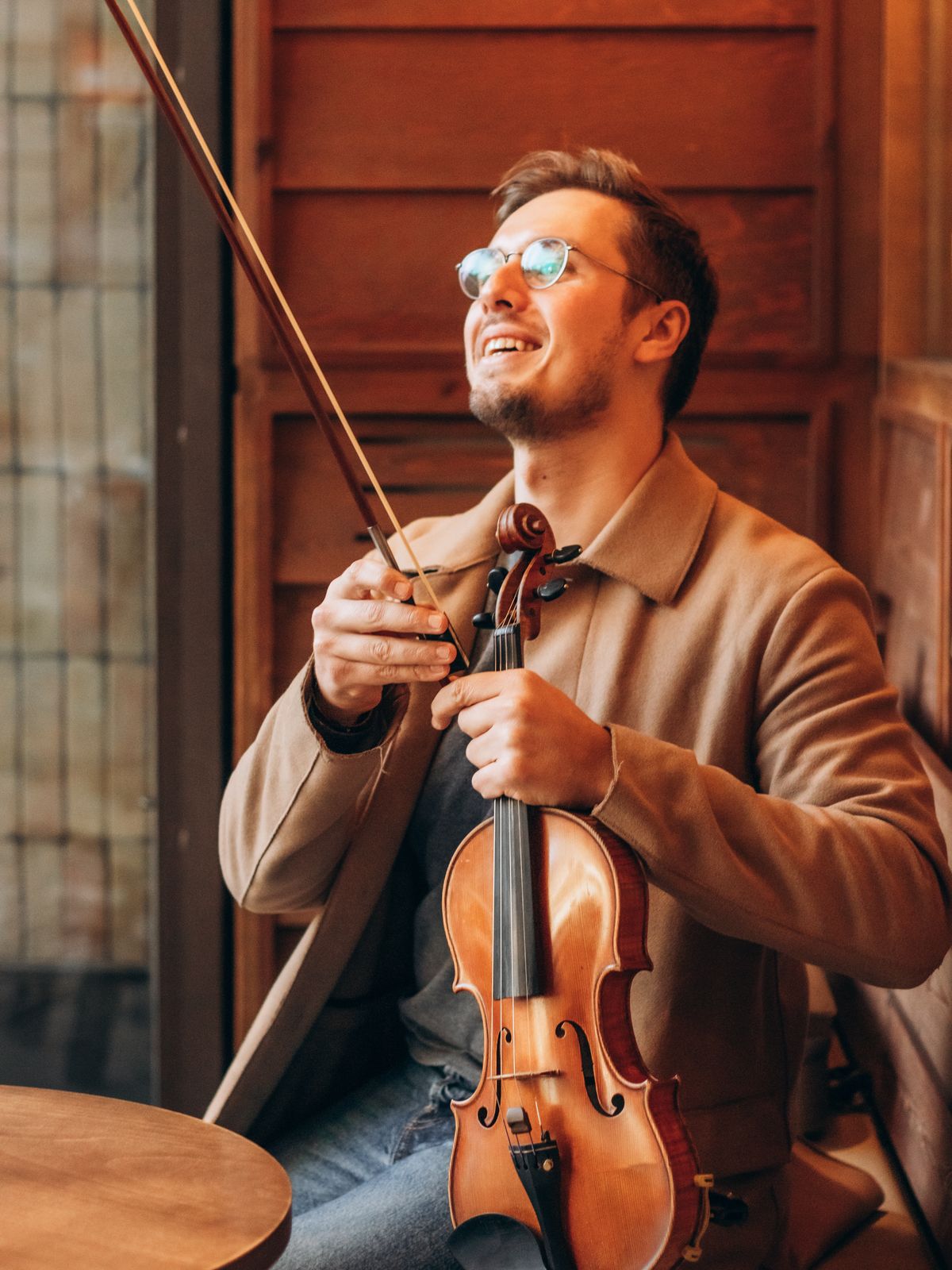 Portrait of Sergey Maiboroda with his violin